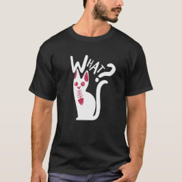  Grappige Humor Geksendag Cartoon Kat Wit Magenta  T-shirt