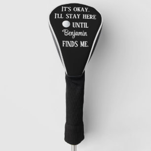 Grappige Humor golfbal vet zwart wit typografie Golfheadcover