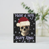 Grappige Humor gotische schedel kerstmis Feestdagenkaart (Staand voorkant)