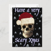 Grappige Humor gotische schedel kerstmis Feestdagenkaart (Voorkant / Achterkant)