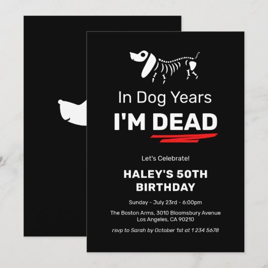 Grappige Humor Joke Hondenjaren 50e Volwassen Verj Kaart (Voorkant / Achterkant)