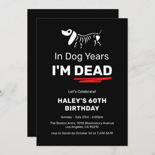 Grappige Humor Joke Hondenjaren 60e Volwassen Verj Kaart (Voorkant / Achterkant)