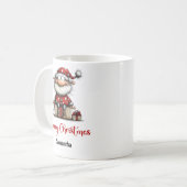 Grappige humor Kerstman Festieve koffiemok (Voorkant links)