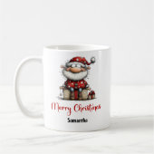 Grappige humor Kerstman Festieve koffiemok (Links)