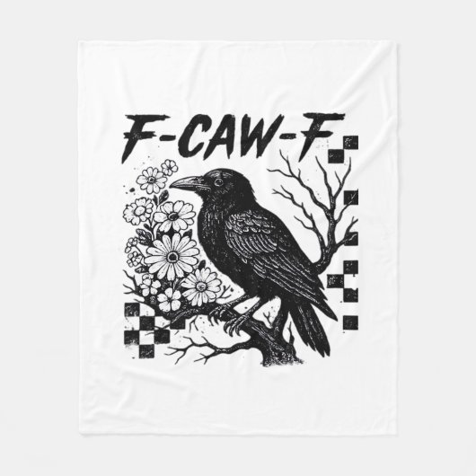 Grappige Humor Kraai Gothic F-Caw-F Essential Fleece Deken (Voorkant)