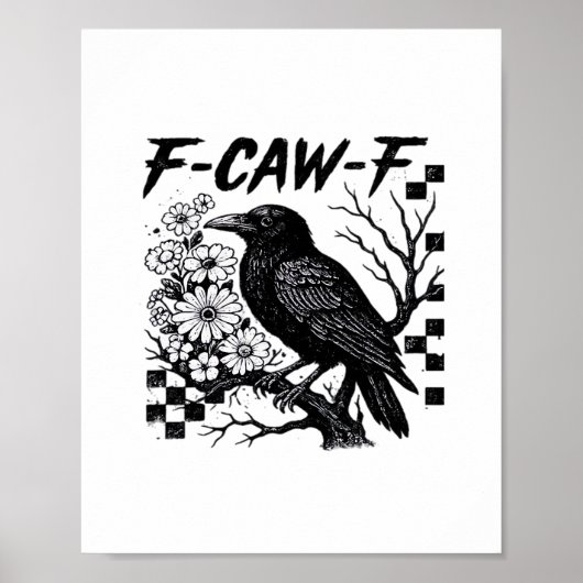 Grappige Humor Kraai Gothic F-Caw-F Essential Poster (Voorkant)