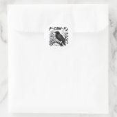 Grappige Humor Kraai Gothic F-Caw-F Essential Ronde Sticker (Tas)