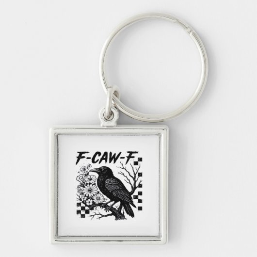 Grappige Humor Kraai Gothic F-Caw-F Essential Sleutelhanger (Voorkant)