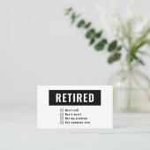 Grappige humor met pensioen Niet mijn probleem Gra Visitekaartje (Staand voorkant)