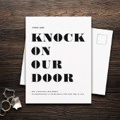 Grappige Humor Nieuw Adres Eenvoudige Minimalistis Aankondigingskaart