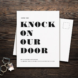 Grappige Humor Nieuw Adres Eenvoudige Minimalistis Aankondigingskaart