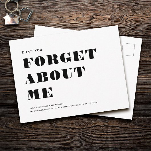 Grappige Humor Nieuw Adres Eenvoudige Minimalistis Aankondigingskaart