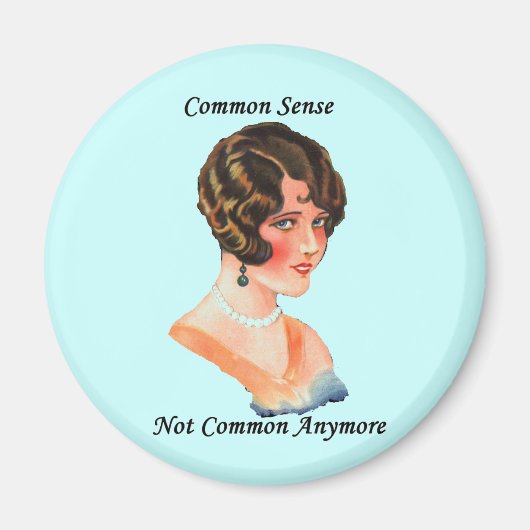 Grappige Humor Retro Vrouw Gezond Verstand Joke Magneet (Voorkant)