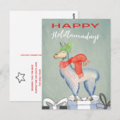 Grappige Humor Schattige Llama Vakantie Briefkaart (Voorkant / Achterkant)