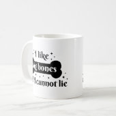 Grappige Humor Speelse Bold Zwarte Bone Lettering Koffiemok (Voorkant links)