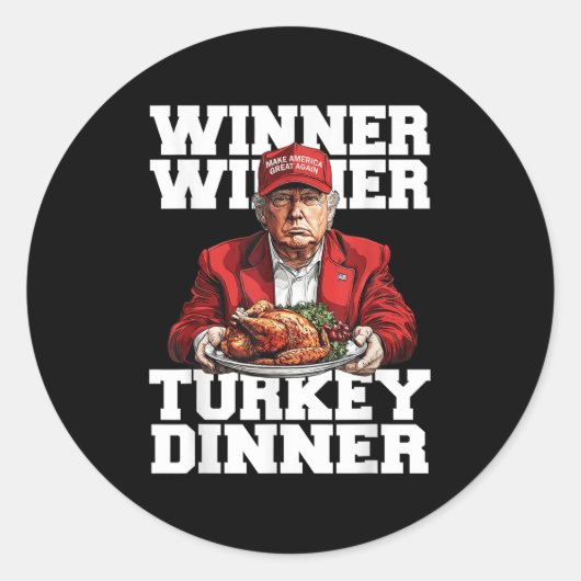 Grappige Humor Trump Winner Turkije Diner dan Ronde Sticker (Voorkant)