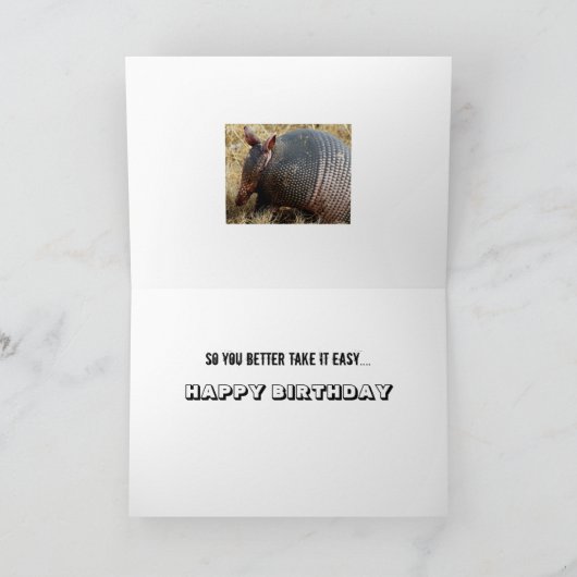 grappige humor voor armadillo - verjaardagskaart kaart (Binnen)