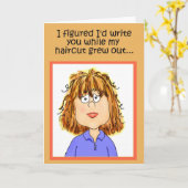 Grappige Humor vriend kapsel groeien uit papier Ka Kaart (Gele Bloem)