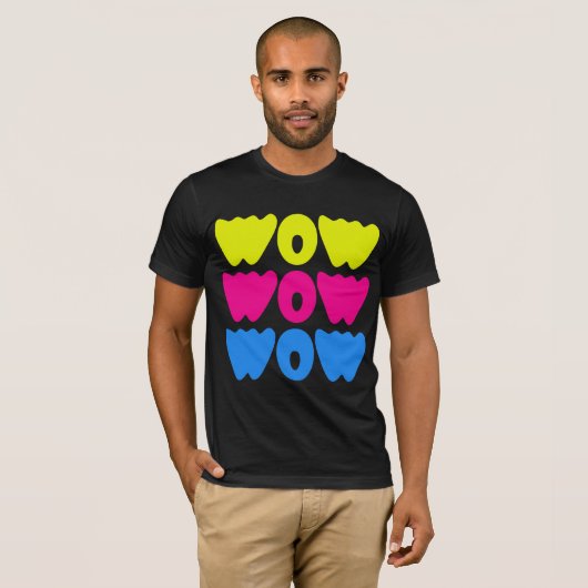 Grappige humor WOW Gezegde Eenvoudige Typografie G T-shirt (Voorkant volledig)