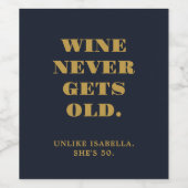Grappige humoristische 50ste verjaardag Navy Blue  Wijn Etiket (Enkel label)