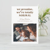 Grappige humoristische familiefoto Kerstmis Feestdagenkaart (Staand voorkant)