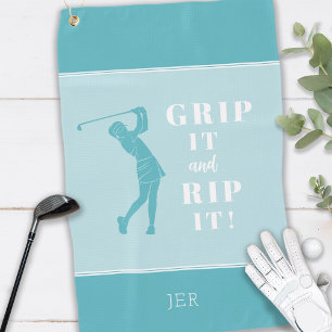 Grappige Humoristische Golf Greep Rip Dames Turquo Golfhanddoek