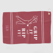 Grappige Humoristische Golf Grip Rip Heren Pro Cus Golfhanddoek (Horizontaal)