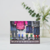 Grappige humoristische kerstvakantie familie feestdagenkaart (Staand voorkant)