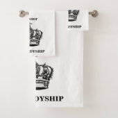 Grappige humoristische kroon gepersonaliseerd haar bad handdoek (Insitu)