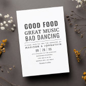 Grappige humoristische moderne zwart-wit bruiloft kaart