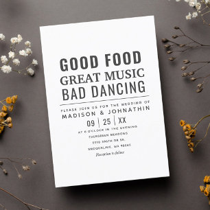 Grappige humoristische moderne zwart-wit bruiloft kaart