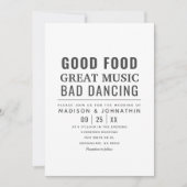 Grappige humoristische moderne zwart-wit bruiloft kaart (Voorkant)