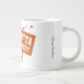 Grappige humoristische Schattigee Thanksgiving Tur Grote Koffiekop (Rechts)