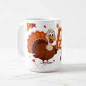 Grappige humoristische Schattigee Thanksgiving Tur Koffiemok (Voorkant links)