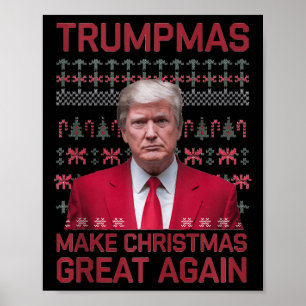 Grappige humoristische trompetten maken kerst weer poster