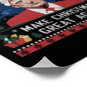 Grappige humoristische trompetten maken kerst weer poster (Hoek)