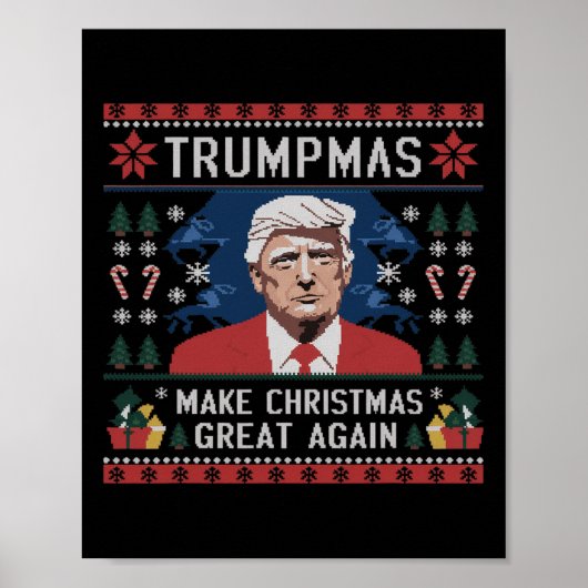 Grappige humoristische trompetten maken kerst weer poster (Voorkant)