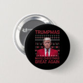 Grappige humoristische trompetten maken kerst weer ronde button 5,7 cm (Voorkant /achterkant)