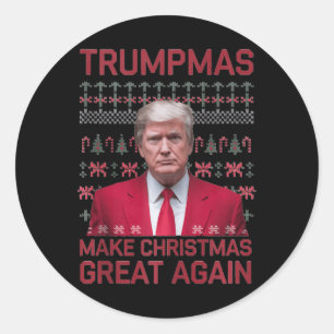Grappige humoristische trompetten maken kerst weer ronde sticker