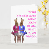 Grappige humoristische vrouwen humor winkelen offe kaart (Gele Bloem)