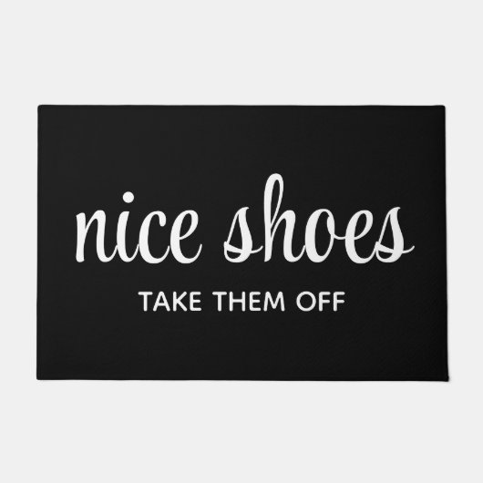 Grappige Humorous Black and White leuke schoenen Deurmat (Voorkant)