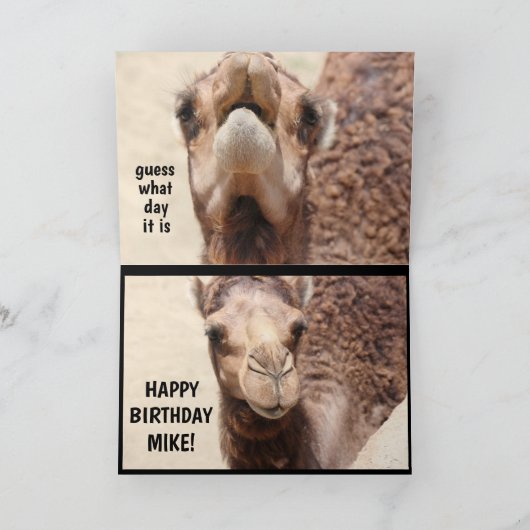 Grappige Hump Day Kaart voor Mike! (aanpassen) (Binnen)