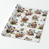 Grappige Humpty Dumpty Cartoon Cadeaupapier (Uitgerold)