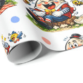 Grappige Humpty Dumpty Cartoon Cadeaupapier (Rol Hoek)