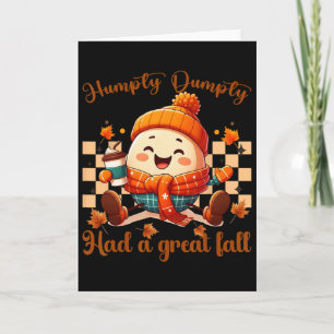 Grappige Humpty Dumpty Had Een Grote Herfst Mannen Kaart