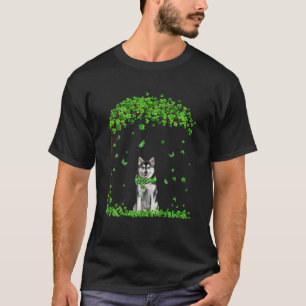 Grappige Husky Hond Ierse Groene Shamrock Klaver S T-shirt