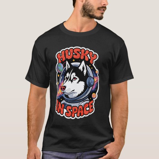 Grappige Husky Hond In Ruimte Design Grappige Kind T-shirt (Voorkant)