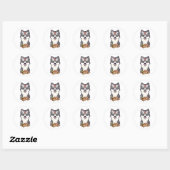 Grappige husky hond is een sushi chef ronde sticker (Vel)