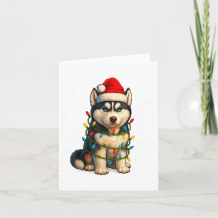 Grappige Husky Hond Kerst Pj Pyjama Mannen Vrouwen Kaart