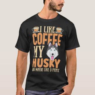 Grappige Husky Hondenkleding Coffee Addict Voor Hu T-shirt